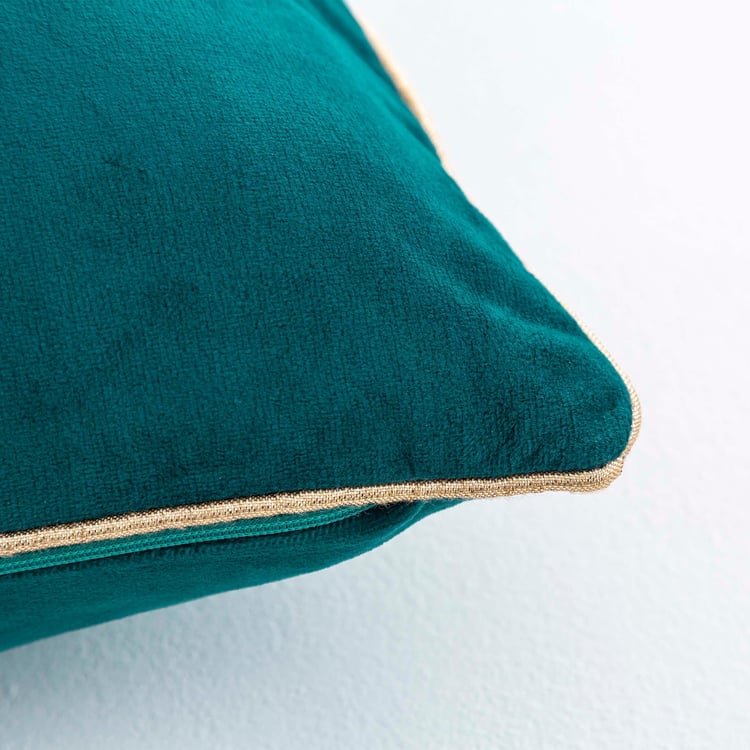 Vibgyor Hope Teal Green Embroidered Cushion Cover- Set of 2