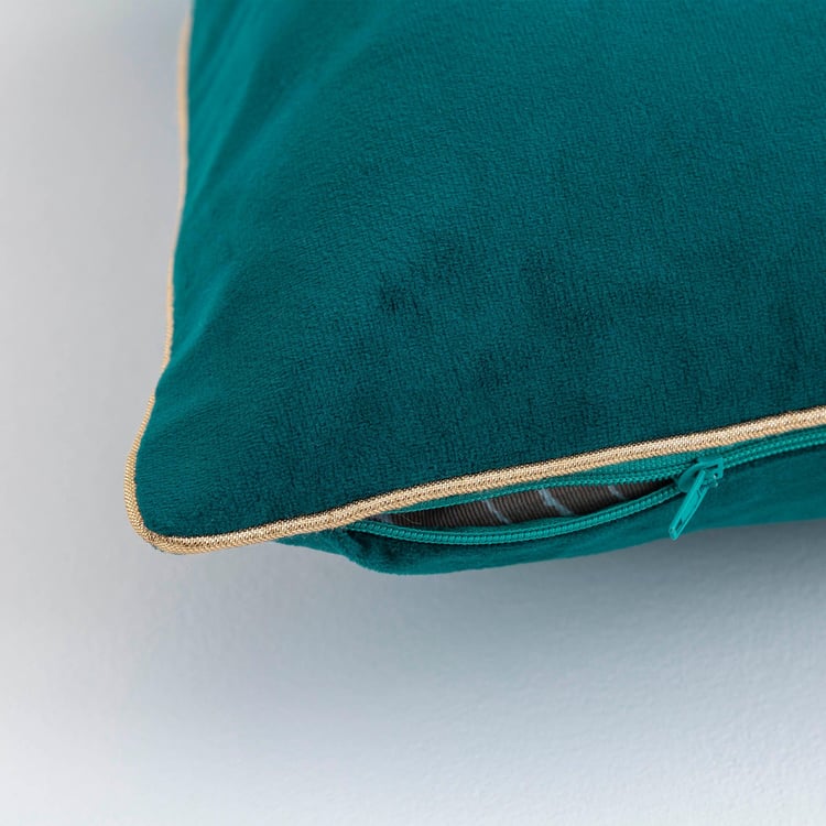 Vibgyor Hope Teal Green Embroidered Cushion Cover- Set of 2