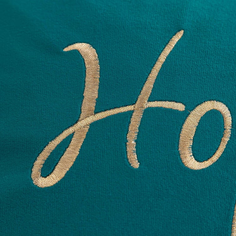 Vibgyor Hope Teal Green Embroidered Cushion Cover- Set of 2