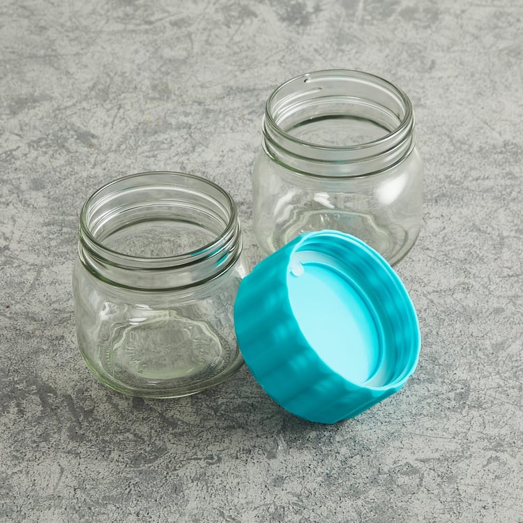 Tuscany Teal Glass Storage Jars 250ml- Set Of 4