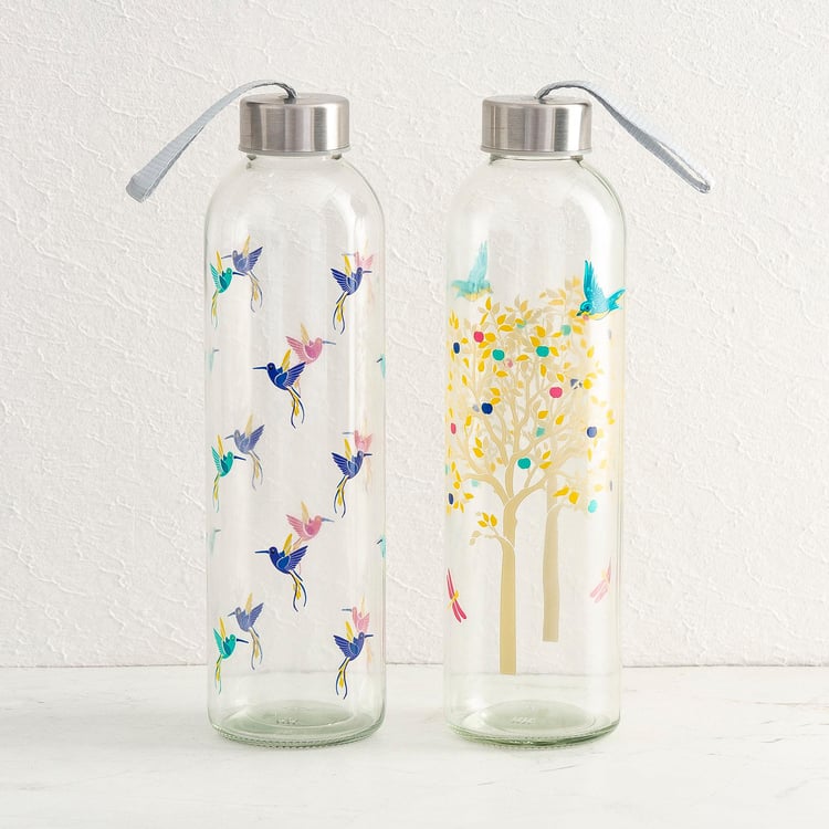 Orson Printed Glass Bottle - 740ml - Set of 2