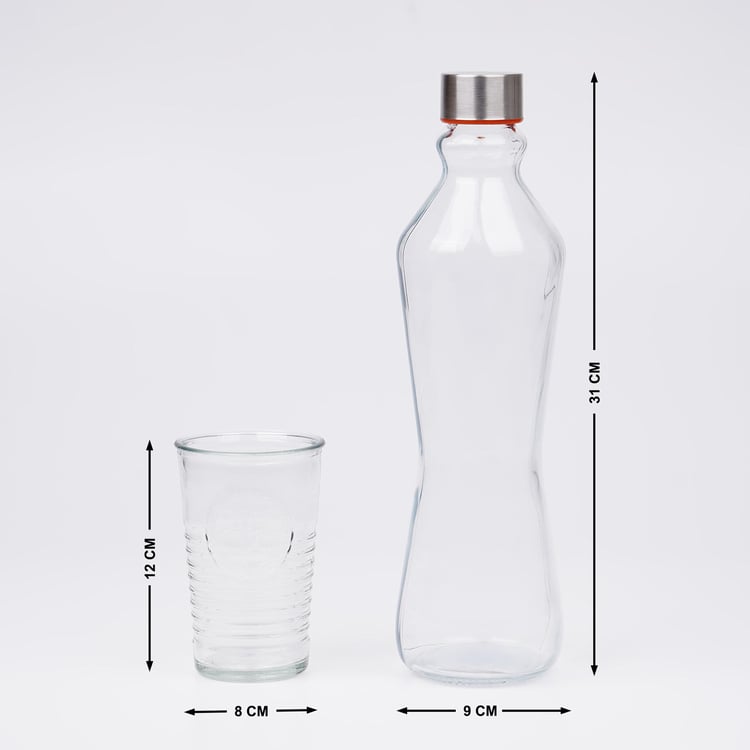 Garnet 5Pcs Glass Bottle and Tumbler Set