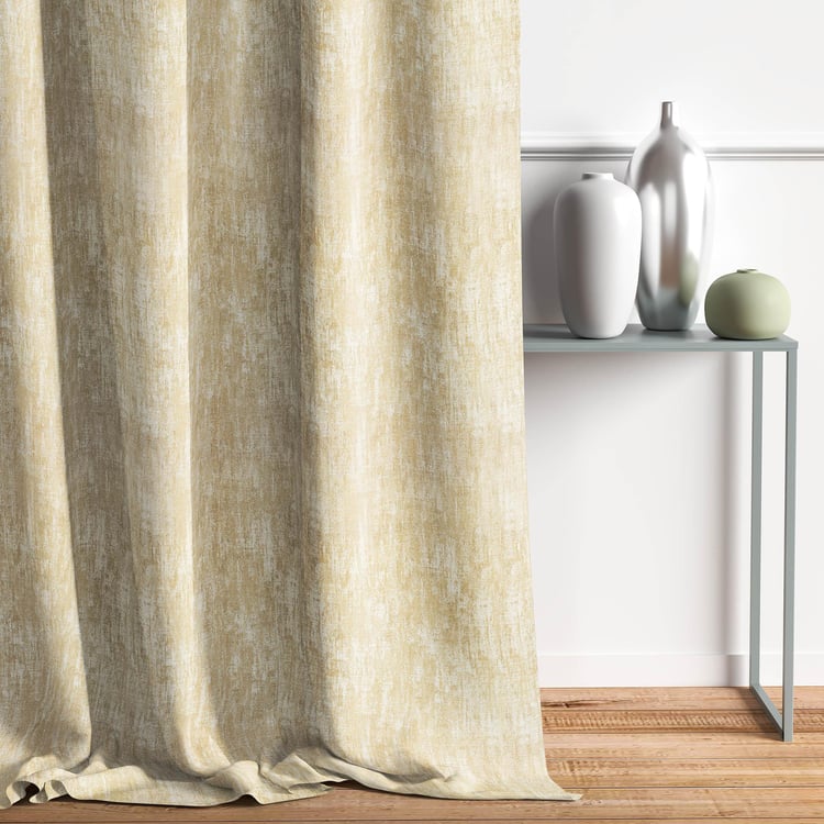 D'DECOR Meringue Beige Jacquard Woven Window Curtain