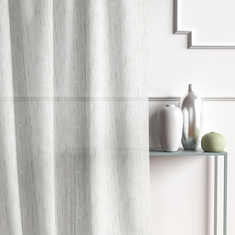 D'DECOR Tapti White Jacquard Sheer Large Door Curtain- 135x270cm