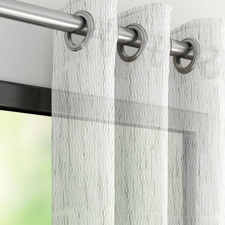 D'DECOR Tapti White Jacquard Sheer Large Door Curtain- 135x270cm