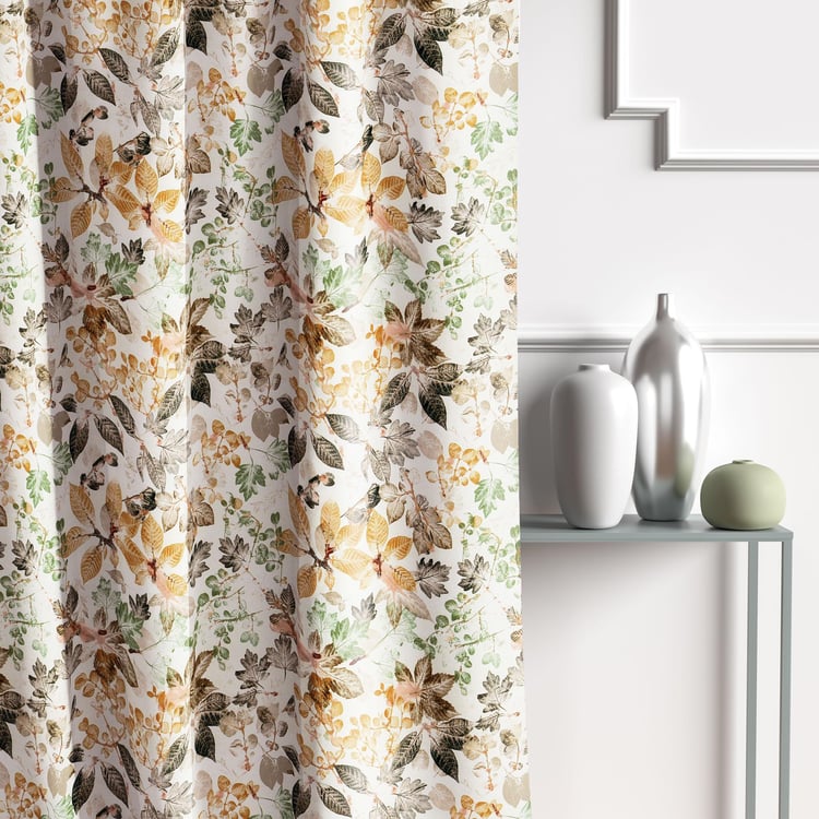 D'DECOR Mosa- Brown Printed Opaque Door Curtain- 135x225cm