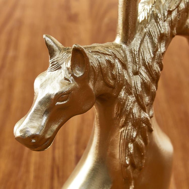 Pony Glass Top End Table - Gold