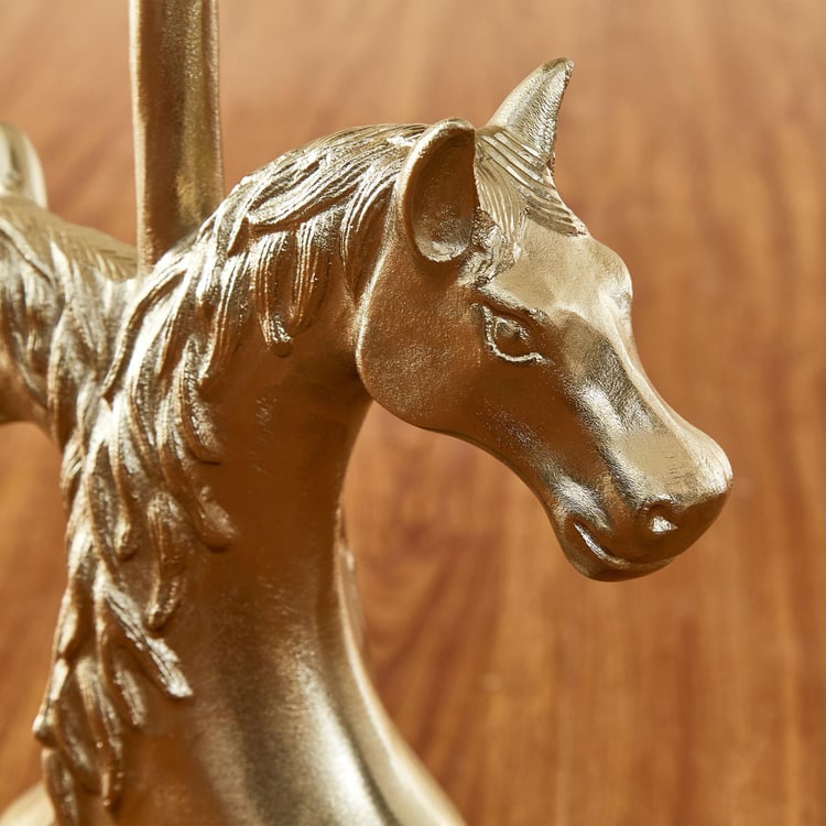 Pony Glass Top End Table - Gold