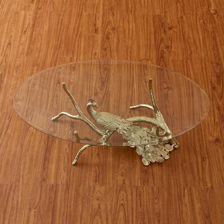 Pavo Glass Top Coffee Table - Gold