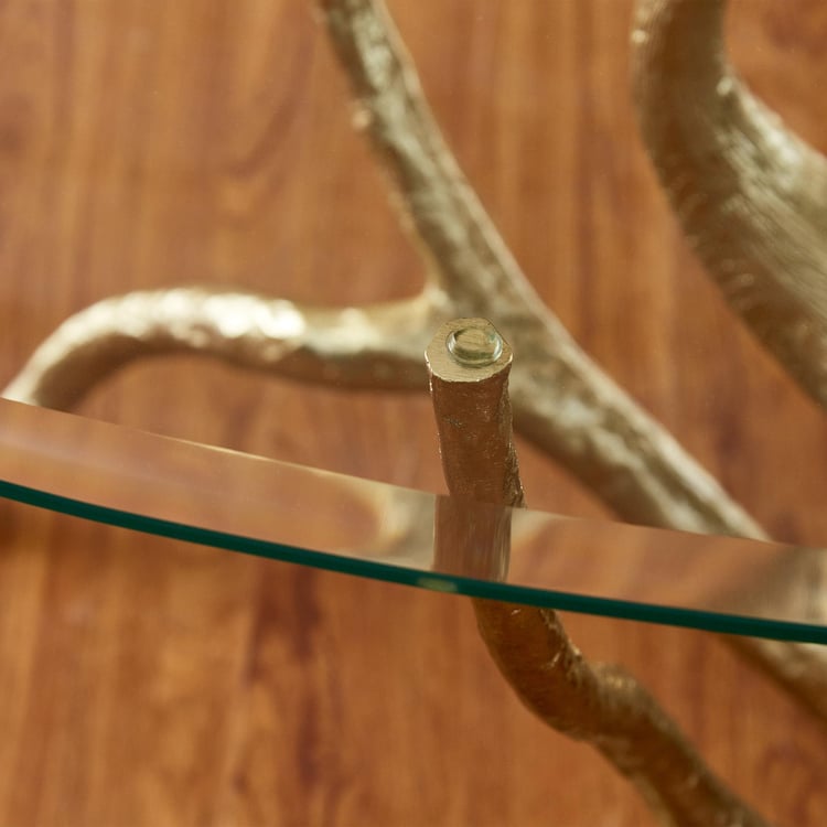 Pavo Glass Top Coffee Table - Gold