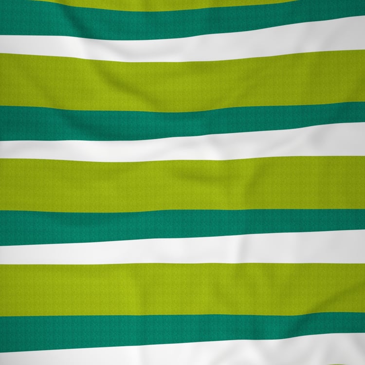 PORTICO Vienna Green Striped 3-Piece King Bedsheet Set - 2.24  x 2.74m- Cotton