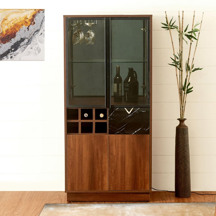 Noir Novelty Engineered Wood Bar Unit - Walnut