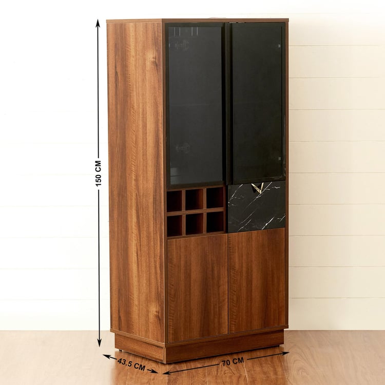 Noir Novelty Engineered Wood Bar Unit - Walnut