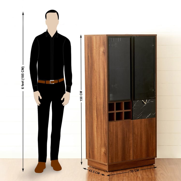Noir Novelty Engineered Wood Bar Unit - Walnut