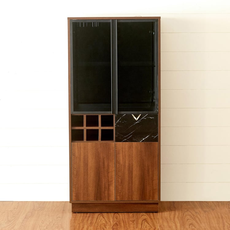 Noir Novelty Engineered Wood Bar Unit - Walnut