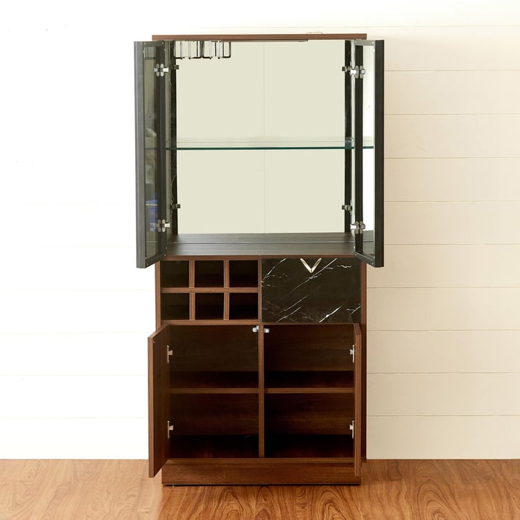 Noir Novelty Engineered Wood Bar Unit - Walnut