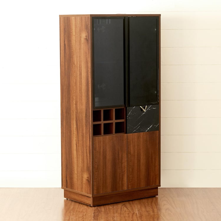 Noir Novelty Engineered Wood Bar Unit - Walnut