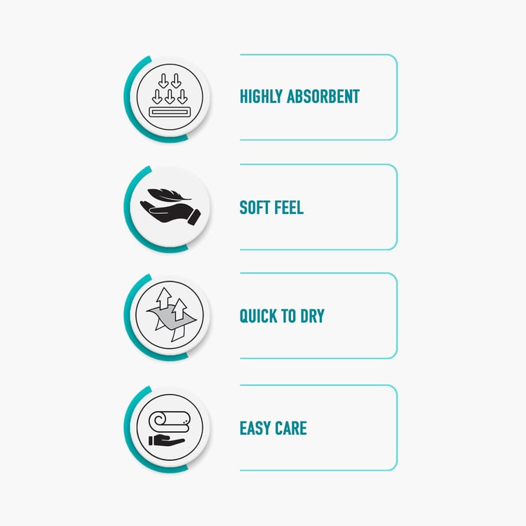 SPACES Atrium Green Cotton Solid Bath Towel - 70 x 150 cm