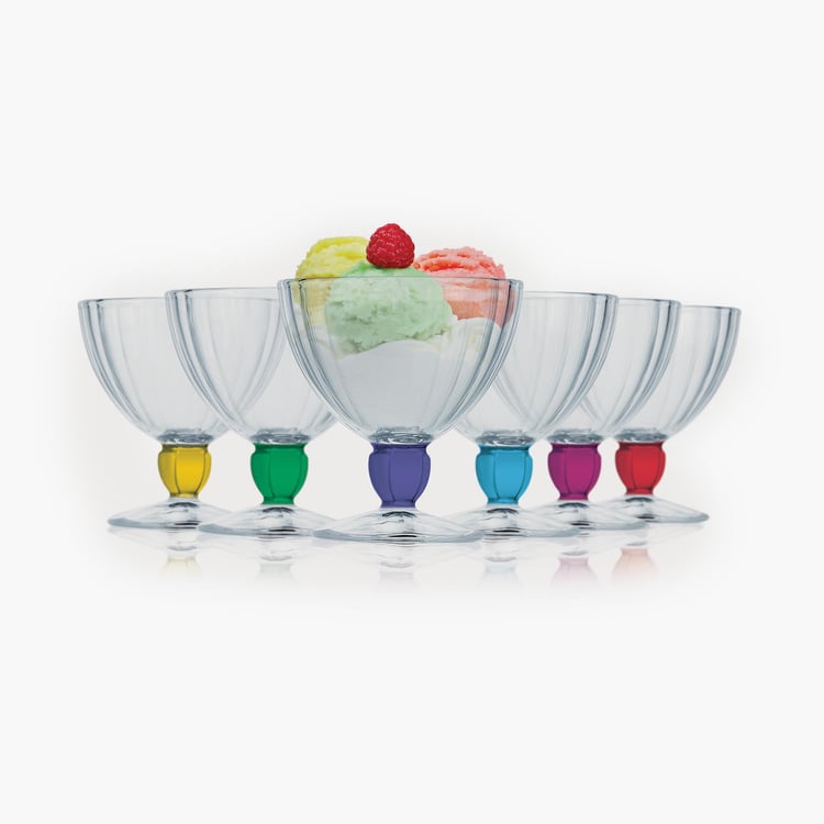 LUMINARC Quadro Ice Cream Bowl - Glass- Set of 6- 300ml- Transparent