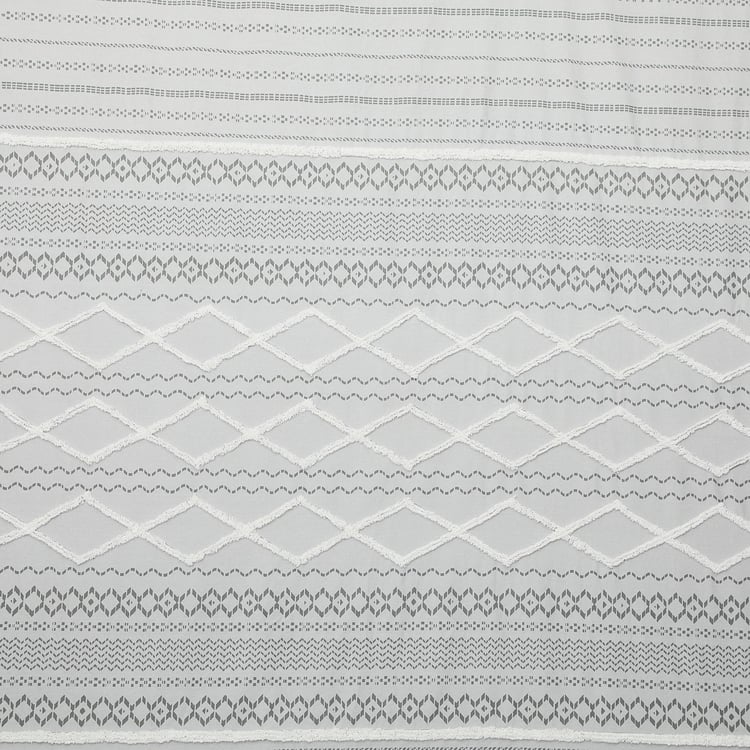 Farmhouse White Printed Cotton Double Comforter - 150 GSM - 228x274cm
