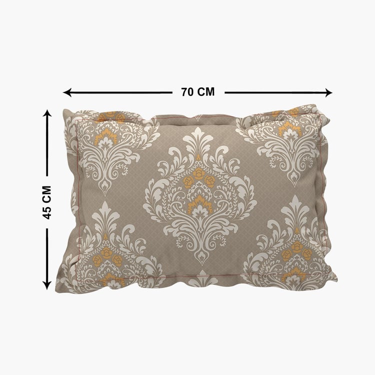 Harold Beige Printed Cotton Pillowcase - Set of 2