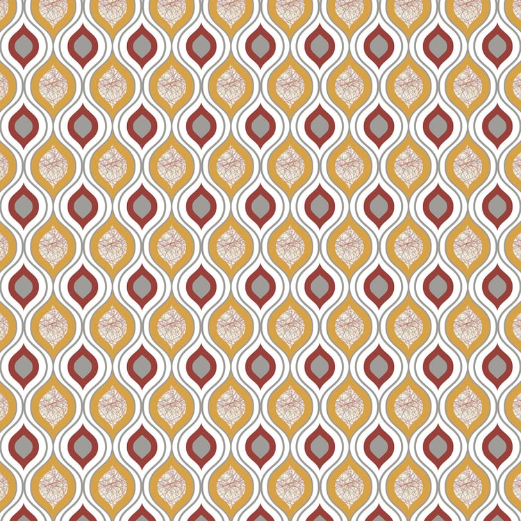 Harold Nueva-Yellow Printed Diwan Set- 8Pcs