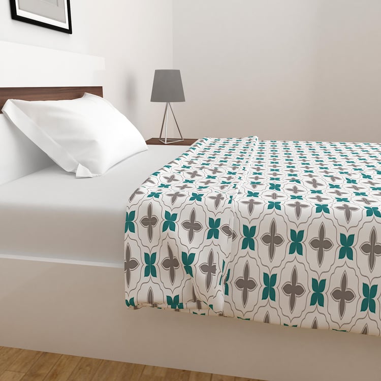 Harold Tiles- White Printed Cotton Single Dohar