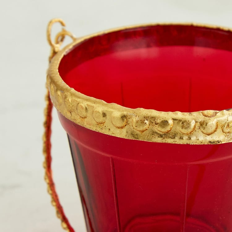 Shalimar Multicolour Metal and Glass Votive with String Light - Set of 6