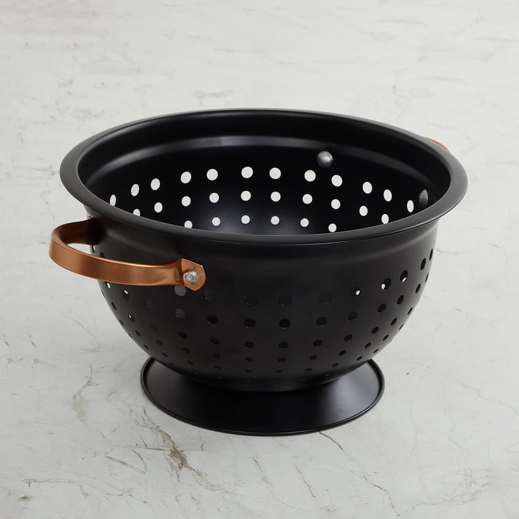 Cresta Black Stainless Steel Colander Strainer with Handle