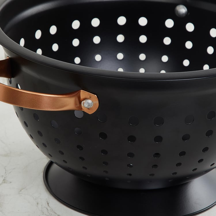 Cresta Black Stainless Steel Colander Strainer with Handle