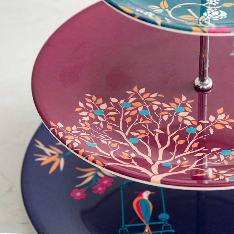 Hope Multicolour Printed Three-Tier Melamine Cake Stand