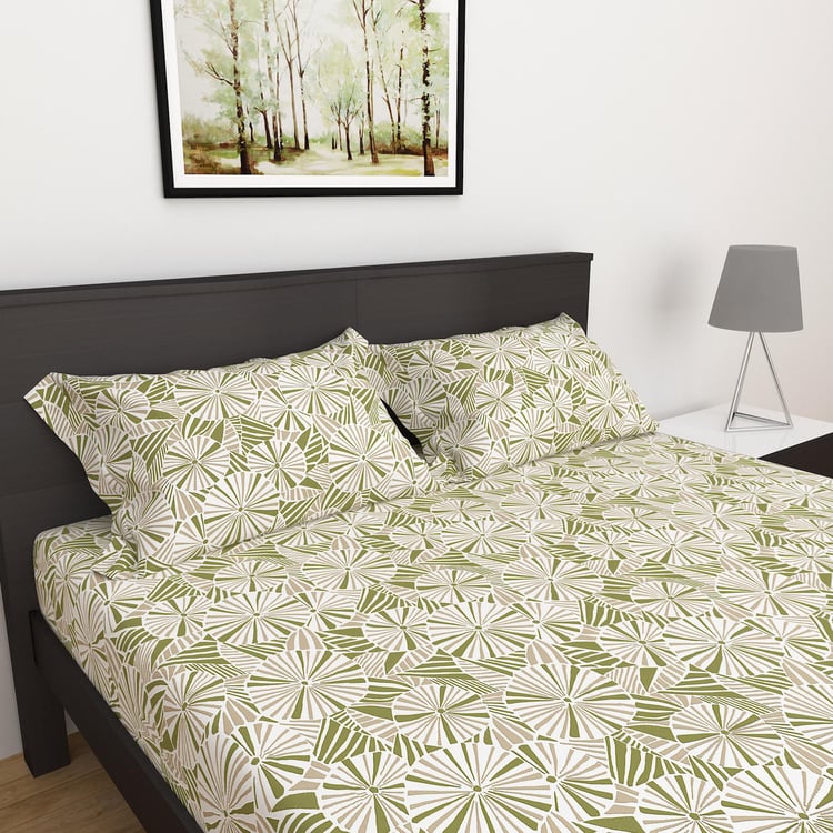 Elements Multicolour Printed Soft Double Bedsheet Set - Set of 3