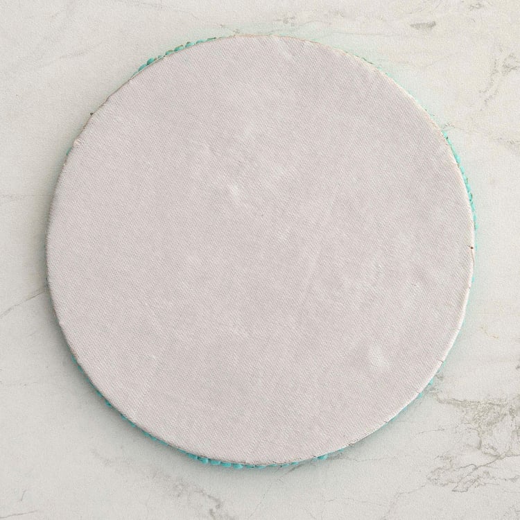 Moksha Multicolour Textured Beaded Glass Coaster - Set of 4