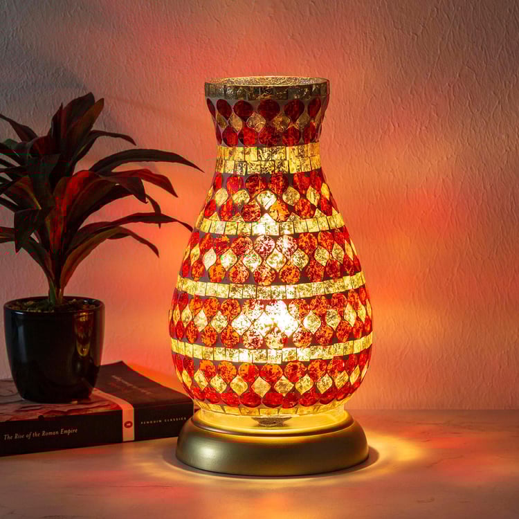 Mariana Red Glass Mosaic Lamp - 15x28.5cm