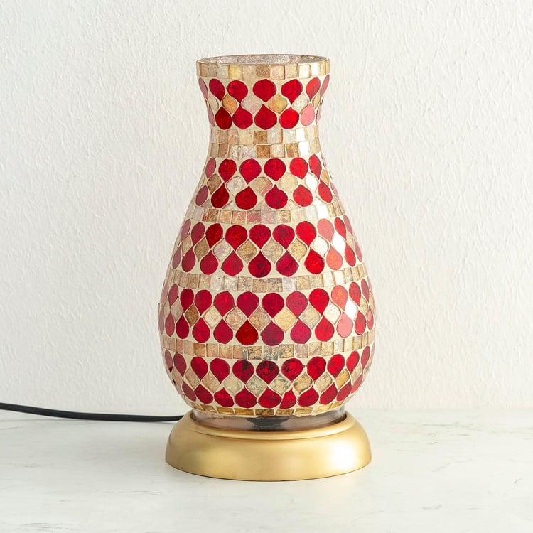Mariana Red Glass Mosaic Lamp - 15x28.5cm