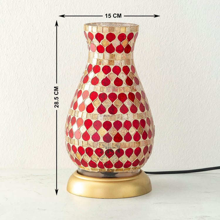 Mariana Red Glass Mosaic Lamp - 15x28.5cm