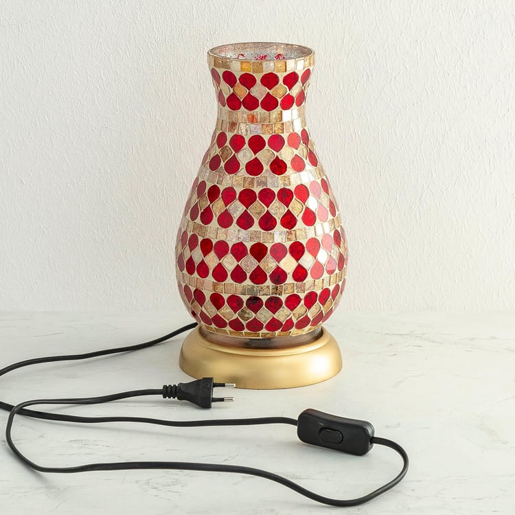Mariana Red Glass Mosaic Lamp - 15x28.5cm