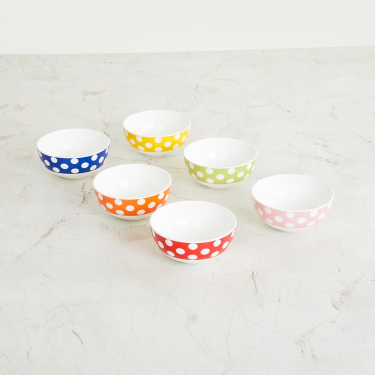 Corsica Polka Set of 6 Bone China Bowls