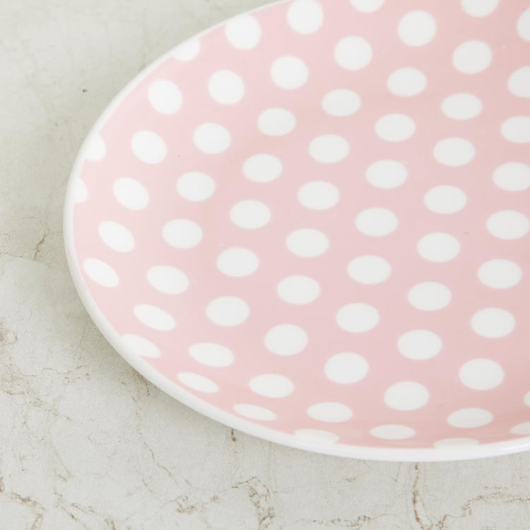 Corsica Polka Set of 6 Bone China Printed Snack Plates - 18cm