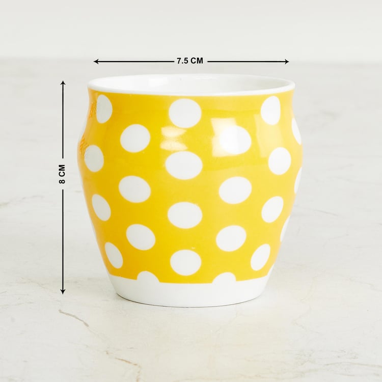Corsica Polka Set of 6 Bone China Kulhad - 240ml
