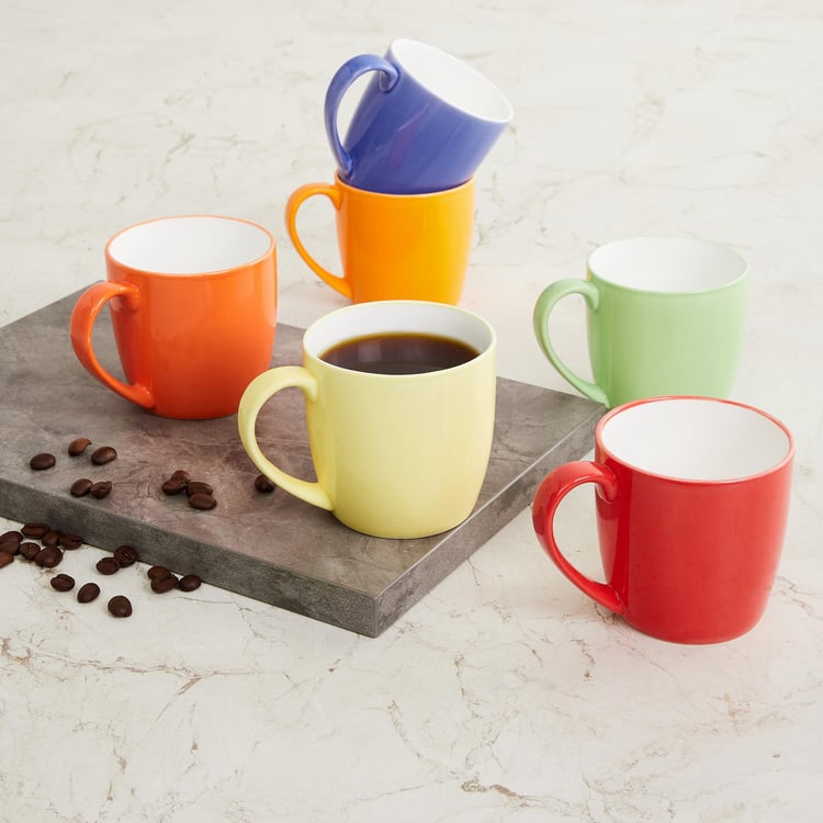 Corsica Alton Set of 6 Bone China Coffee Mugs - 240ml