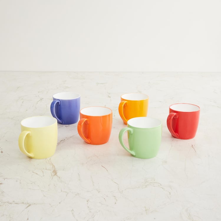 Corsica Alton Set of 6 Bone China Coffee Mugs - 240ml