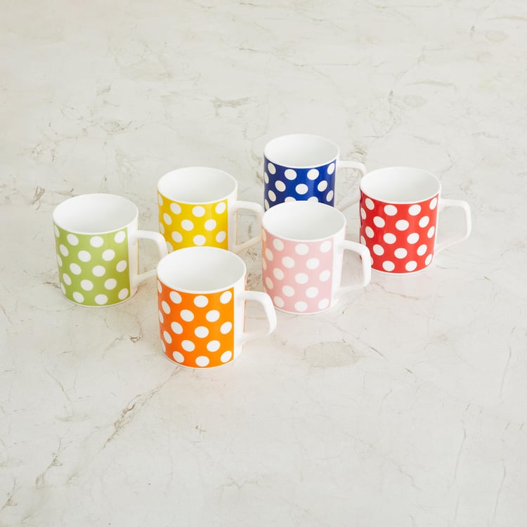 Corsica Set of 6 Bone China Mugs - 230ml