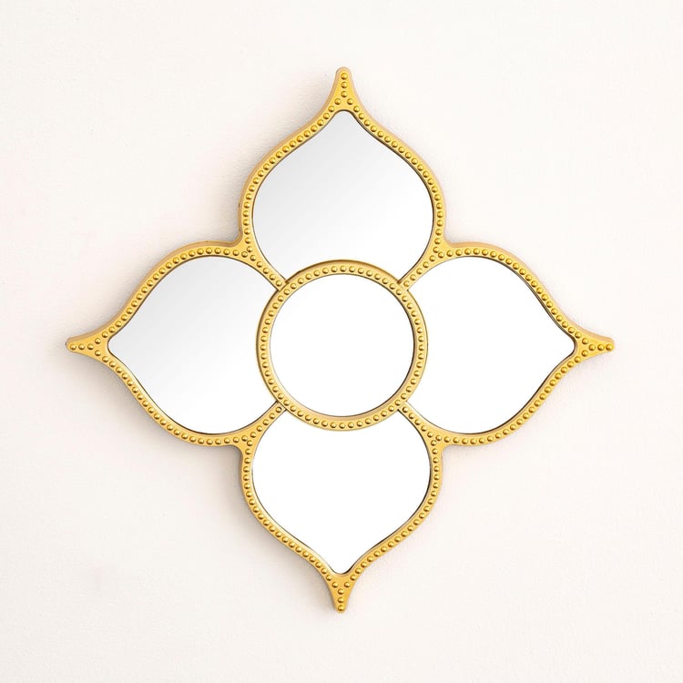 Ananda - Gold Embellished Metal Mirror Wall Art - Set of 3