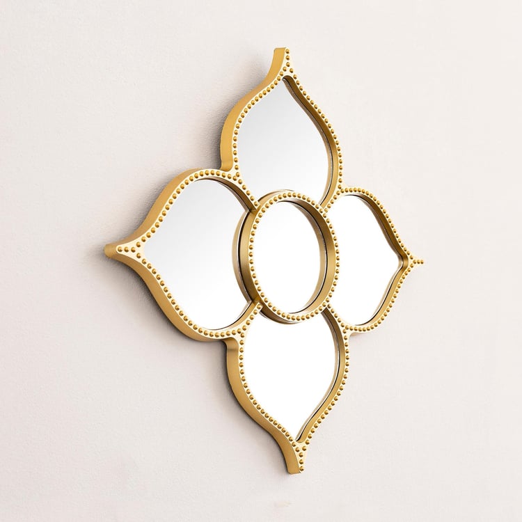 Ananda - Gold Embellished Metal Mirror Wall Art - Set of 3