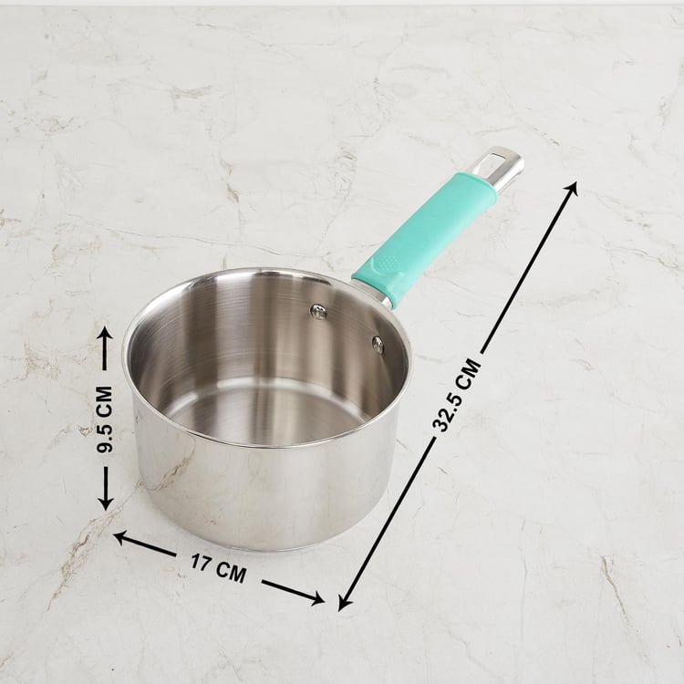 Schwer Blue Solid Stainless Steel Sauce Pan - 1.6 Litre - 17 cm