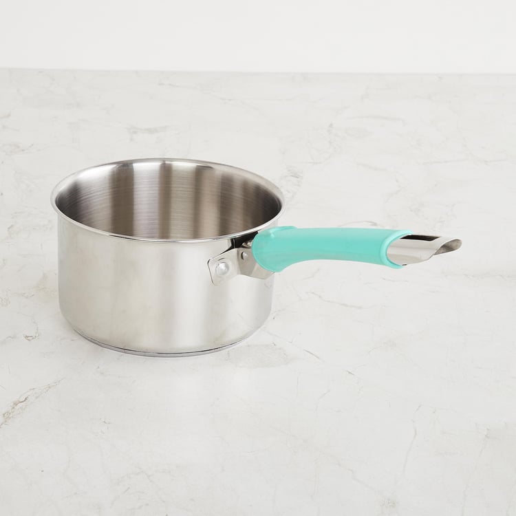 Schwer Blue Solid Stainless Steel Sauce Pan - 1.6 Litre - 17 cm
