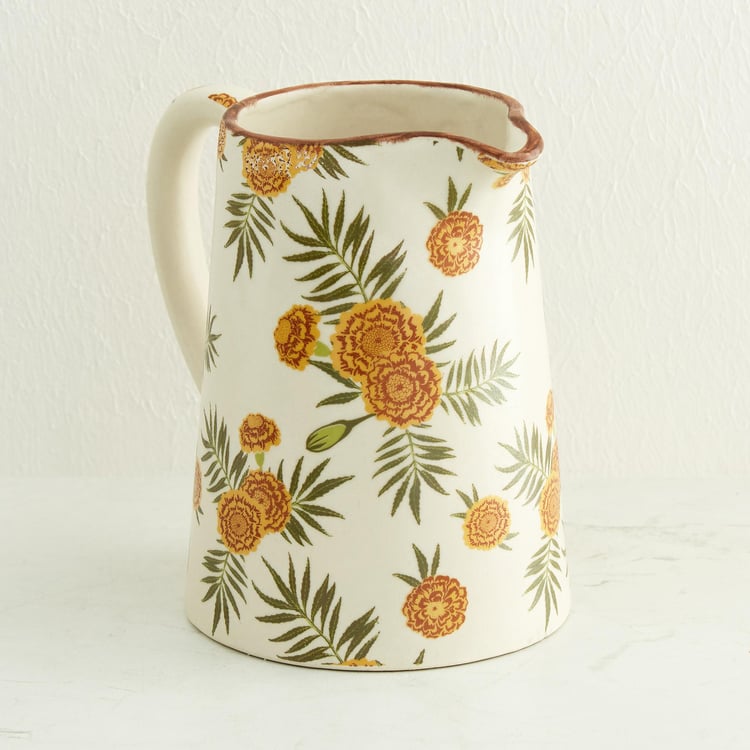 Prosperity Multicolour Printed Stoneware Jug and Tumbler Set - 5Pcs