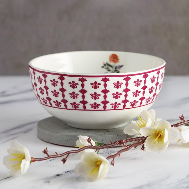 Clay Craft India Circus Floral Fountain Multicolour Ceramic Bowl - 240ml