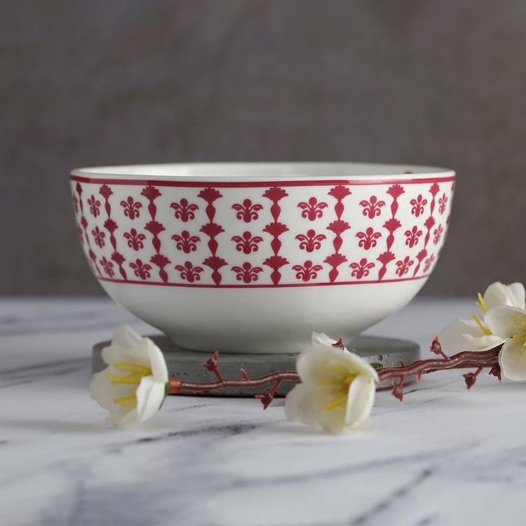 Clay Craft India Circus Floral Fountain Multicolour Ceramic Bowl - 240ml